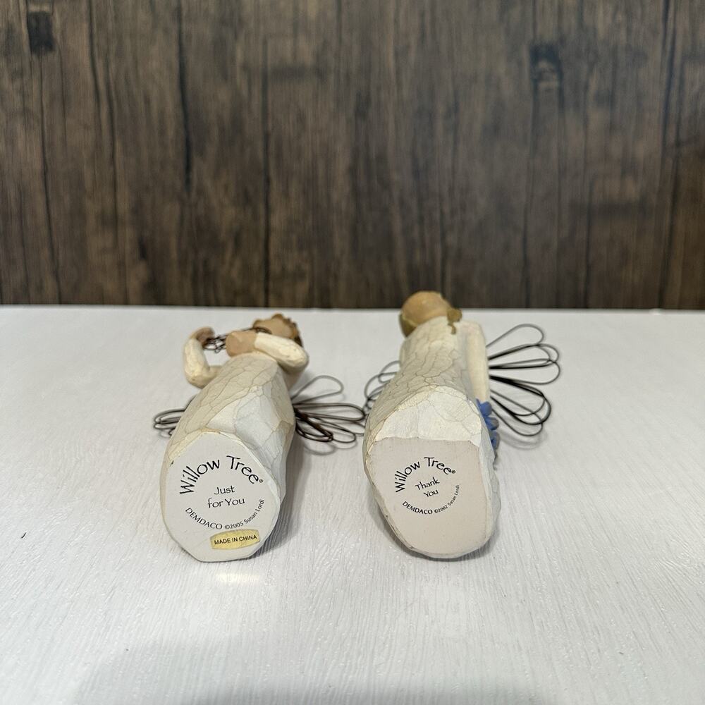 Willow Tree Angel Figurines Thank You Just For You Lot of 2 Demdaco Susan Lordi - Picture 5 of 6